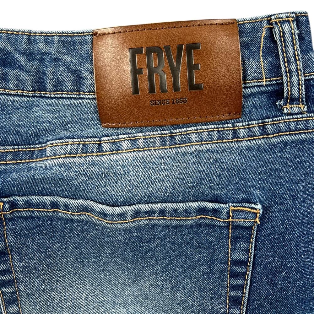 Frye Straight Leg Jeans Medium Wash Stretch Denim - 14 - Picture 3 of 9
